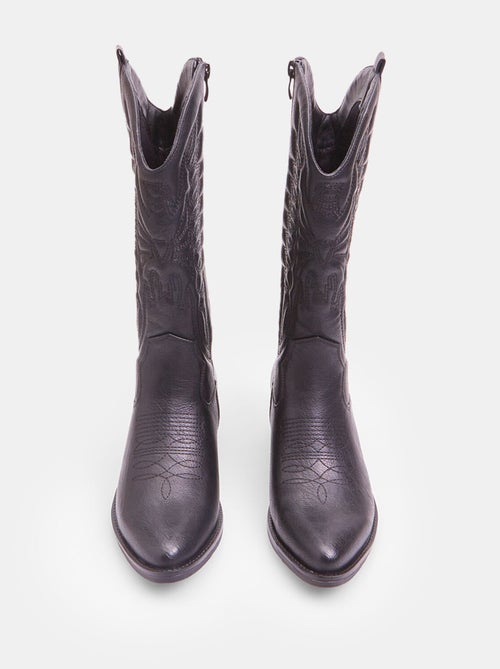 Bottes cow-boy avec talon de 3,5 cm BATA - Kiabi