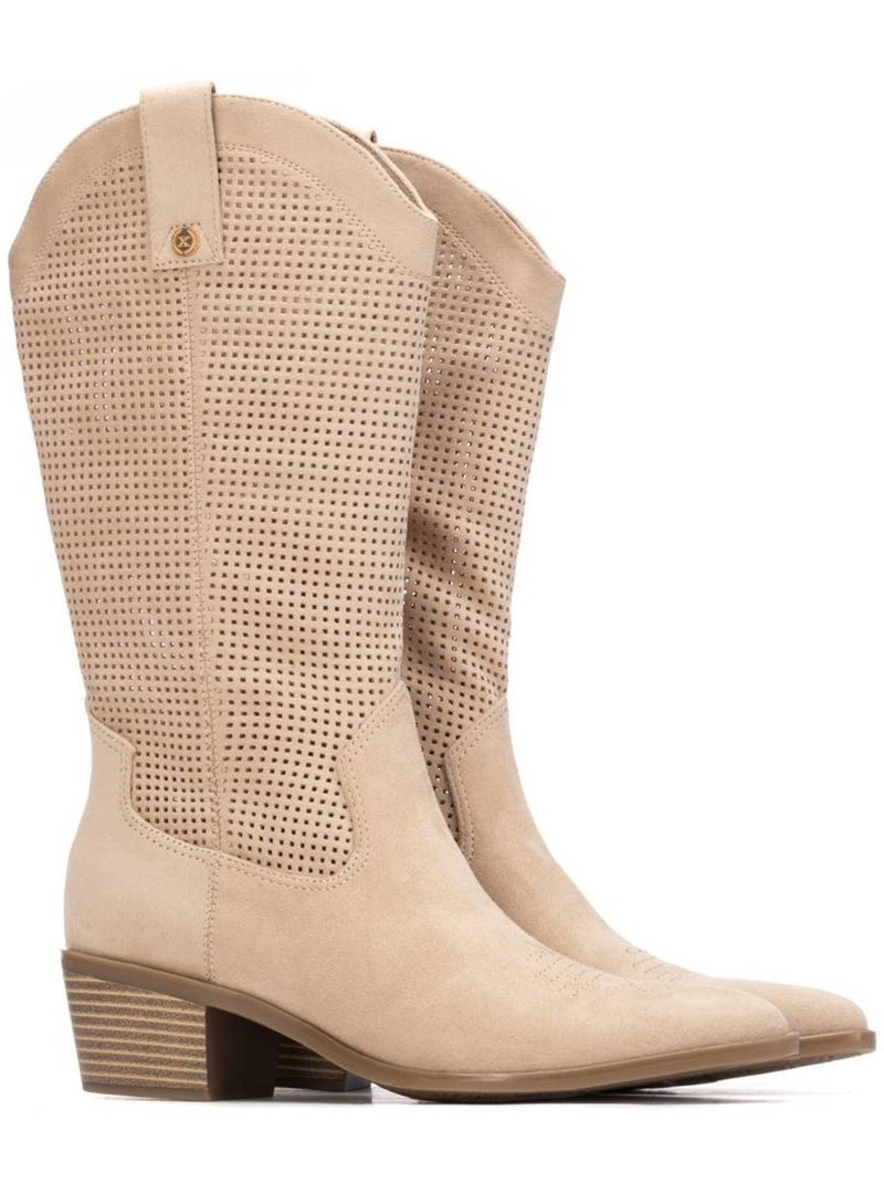 Bottes cowboy pour femme Beige - Kiabi