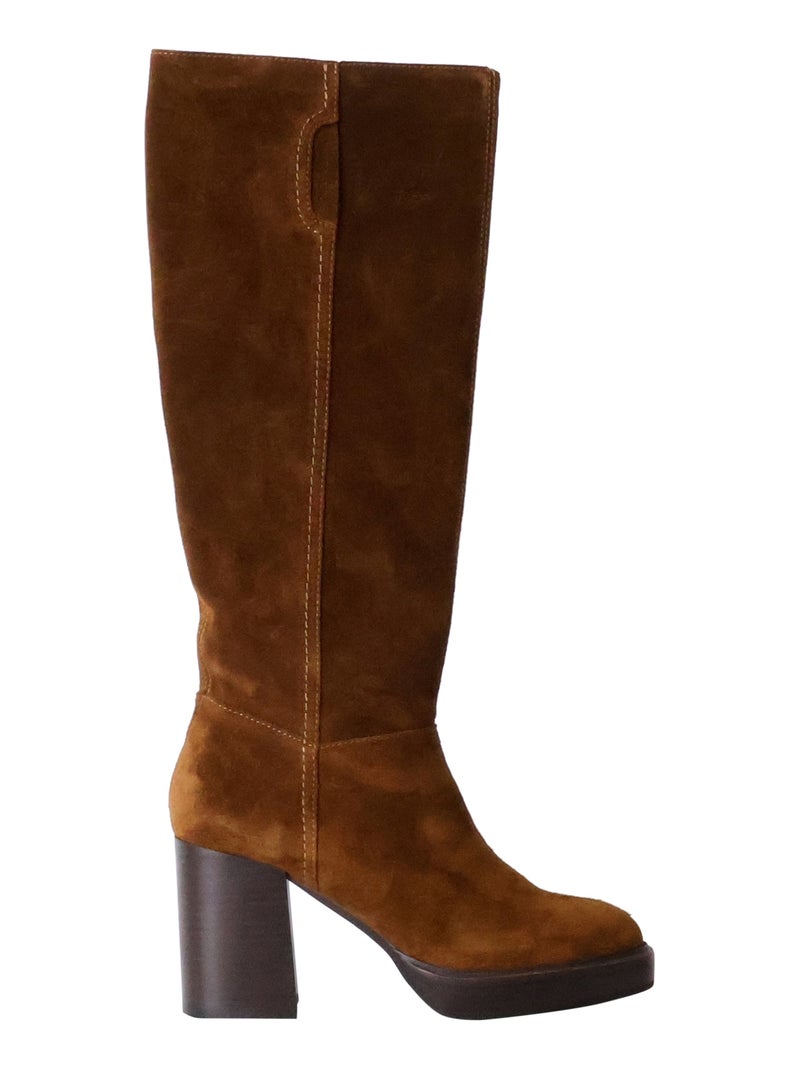 Bottes Cuir Emilie Karston Irma Camel - Kiabi