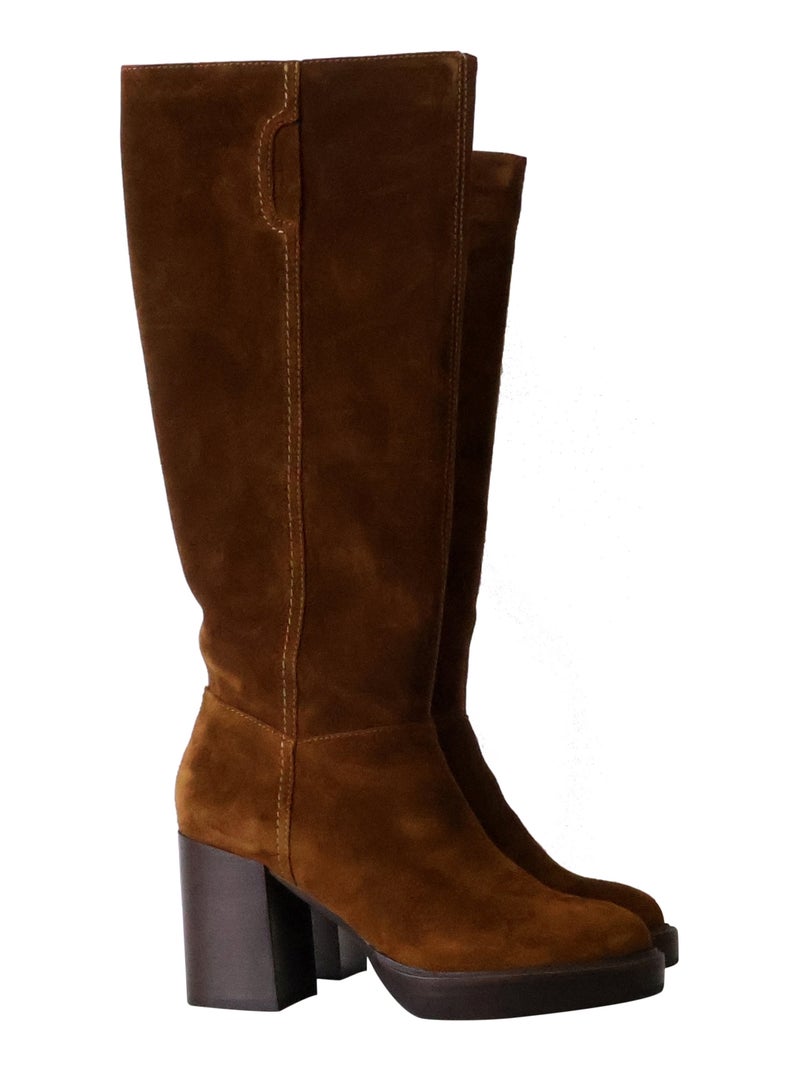 Bottes Cuir Emilie Karston Irma Camel - Kiabi