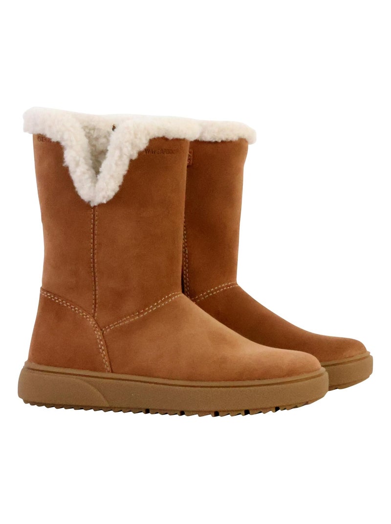 Bottes Cuir Enfant Geox Theleven Marron - Kiabi