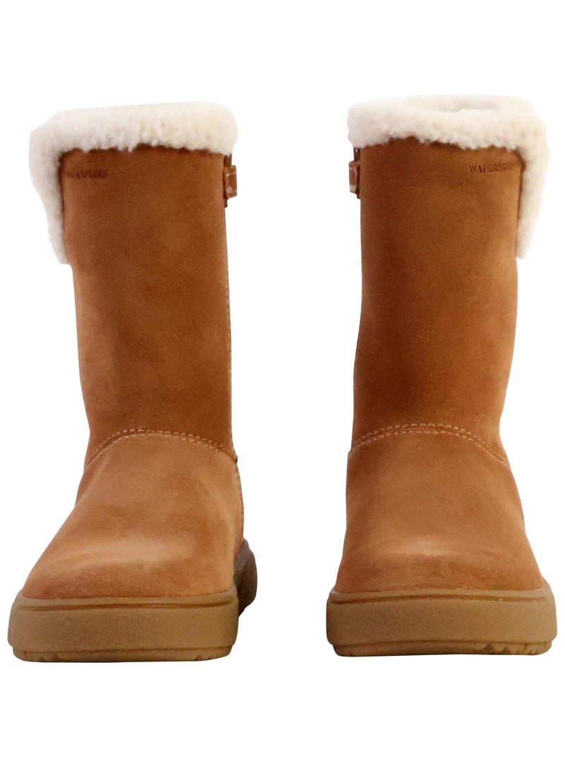 Bottes Cuir Enfant Geox Theleven Marron - Kiabi