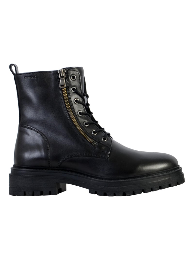 Bottes Cuir Geox Iridea Noir - Kiabi