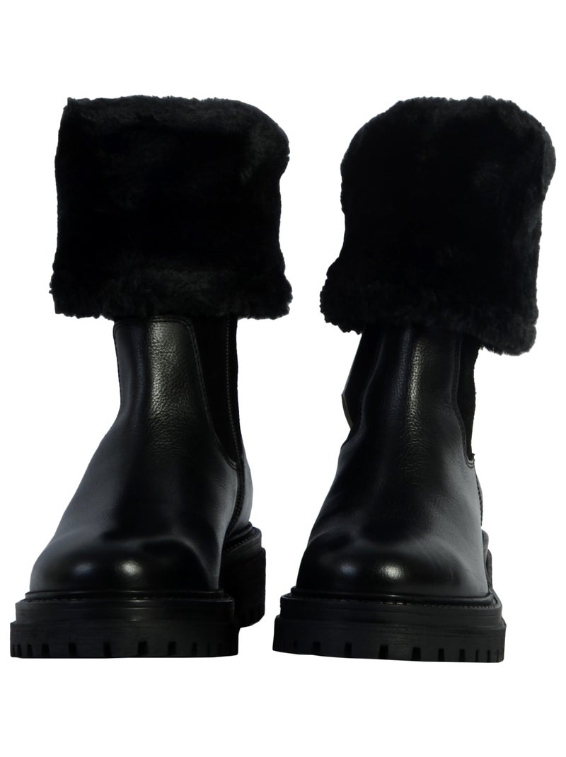 Bottes Cuir Geox Iridea Noir - Kiabi