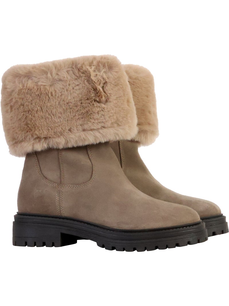 Bottes Cuir Geox Iridea Taupe - Kiabi