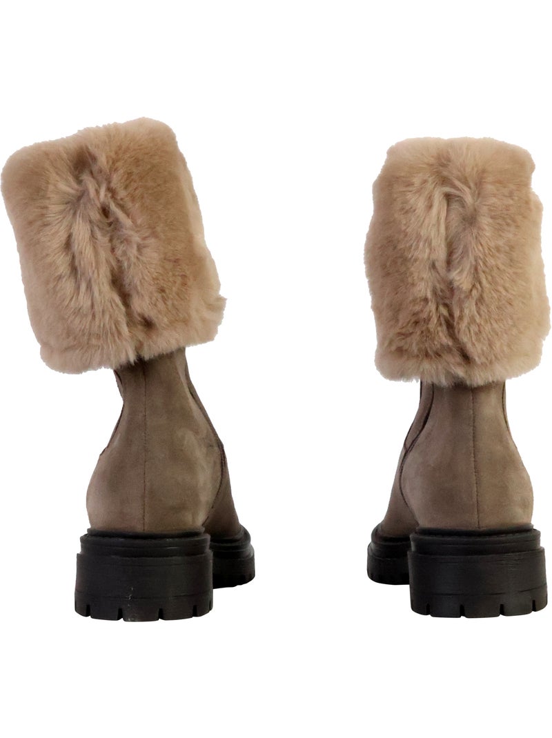 Bottes Cuir Geox Iridea Taupe - Kiabi