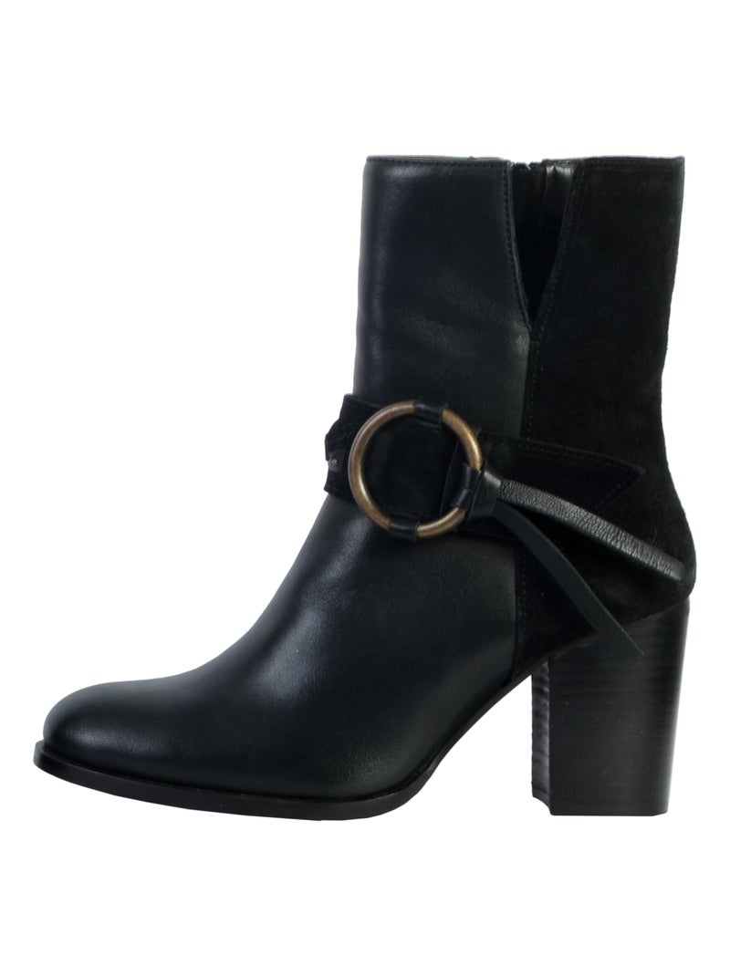 Bottines Motard Kaporal En Cuir Noir - Taille 37 - Neuf Avec Emballage - Style à Clous