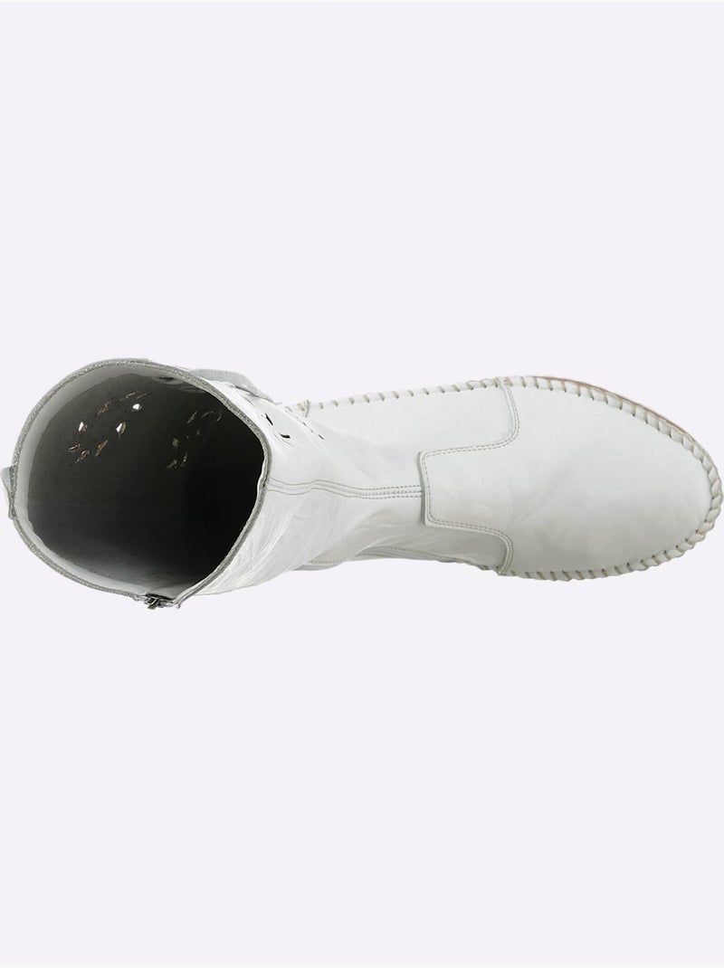 Bottes Cuir Nappa De Vache - Taille Standard - Helline Blanc - Kiabi