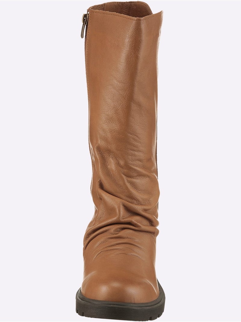 Bottes Cuir Nappa De Vache - Taille Standard - Helline Doré - Kiabi