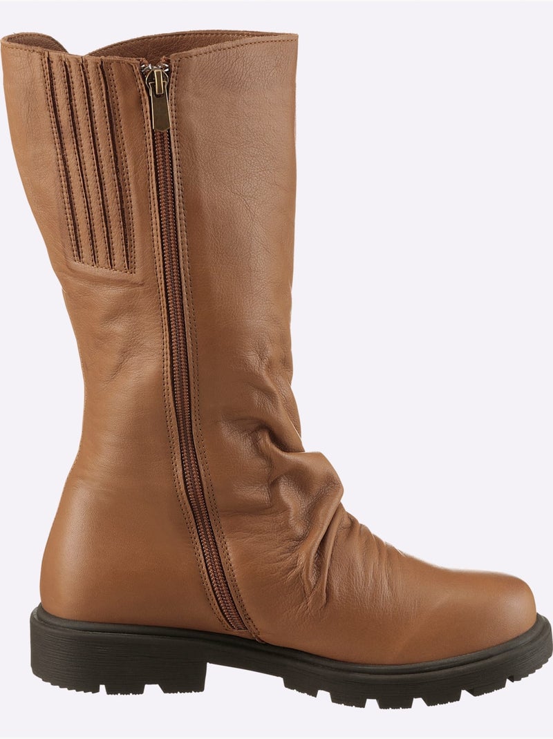 Bottes Cuir Nappa De Vache - Taille Standard - Helline Doré - Kiabi