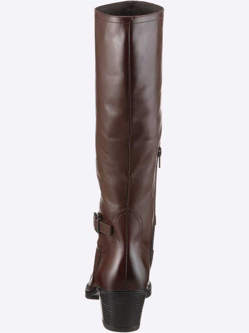 Bottes Cuir Nappa De Vache - Taille Standard - Helline Marron foncé - Kiabi