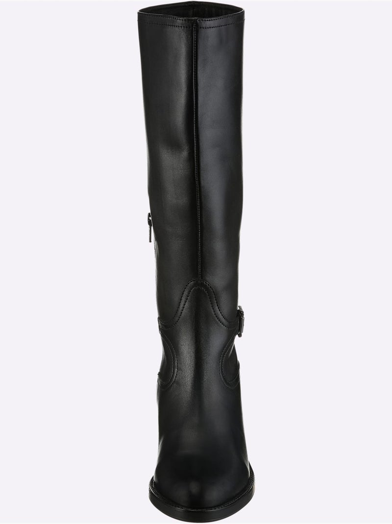 Bottes Cuir Nappa De Vache - Taille Standard - Helline Noir - Kiabi