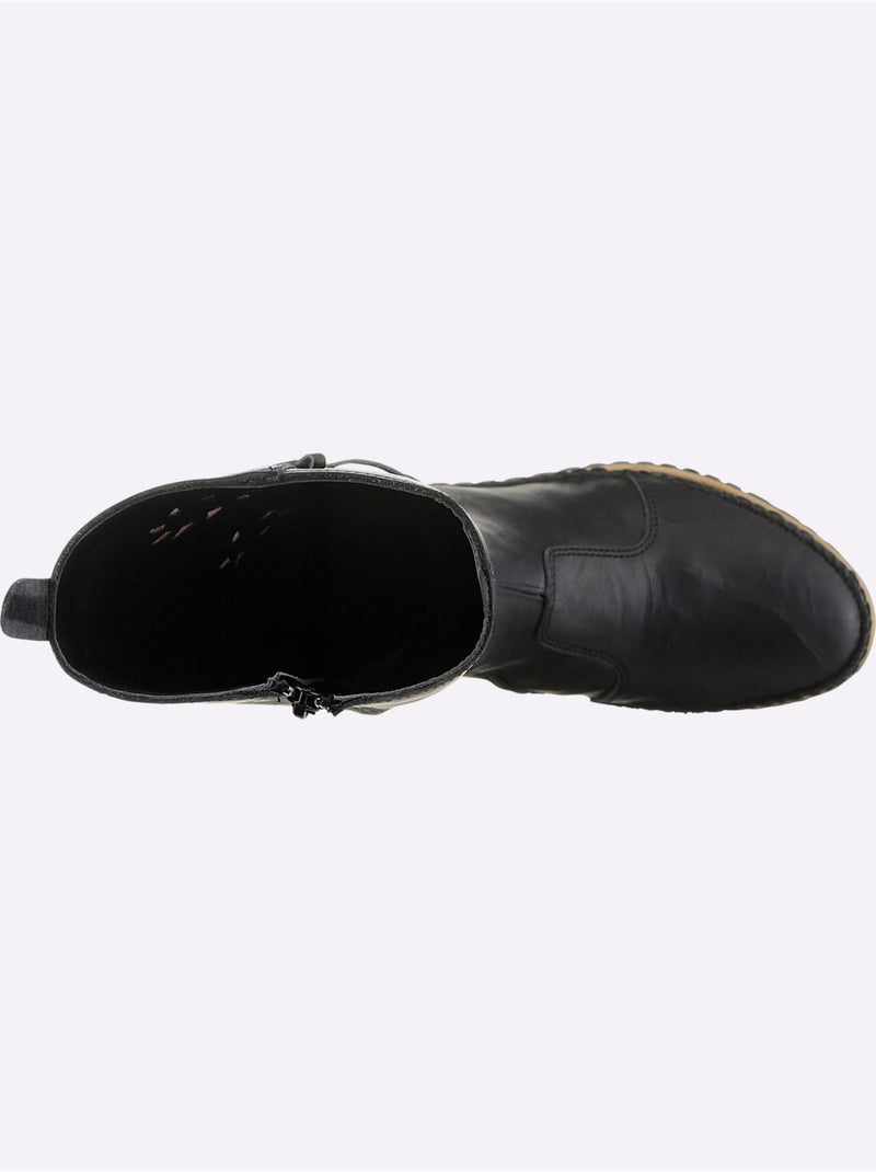 Bottes Cuir Nappa De Vache - Taille Standard - Helline Noir - Kiabi