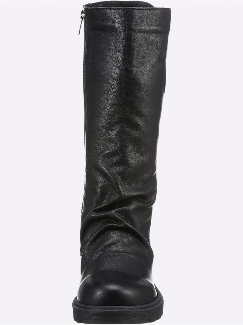 Bottes Cuir Nappa De Vache - Taille Standard - Helline Noir - Kiabi