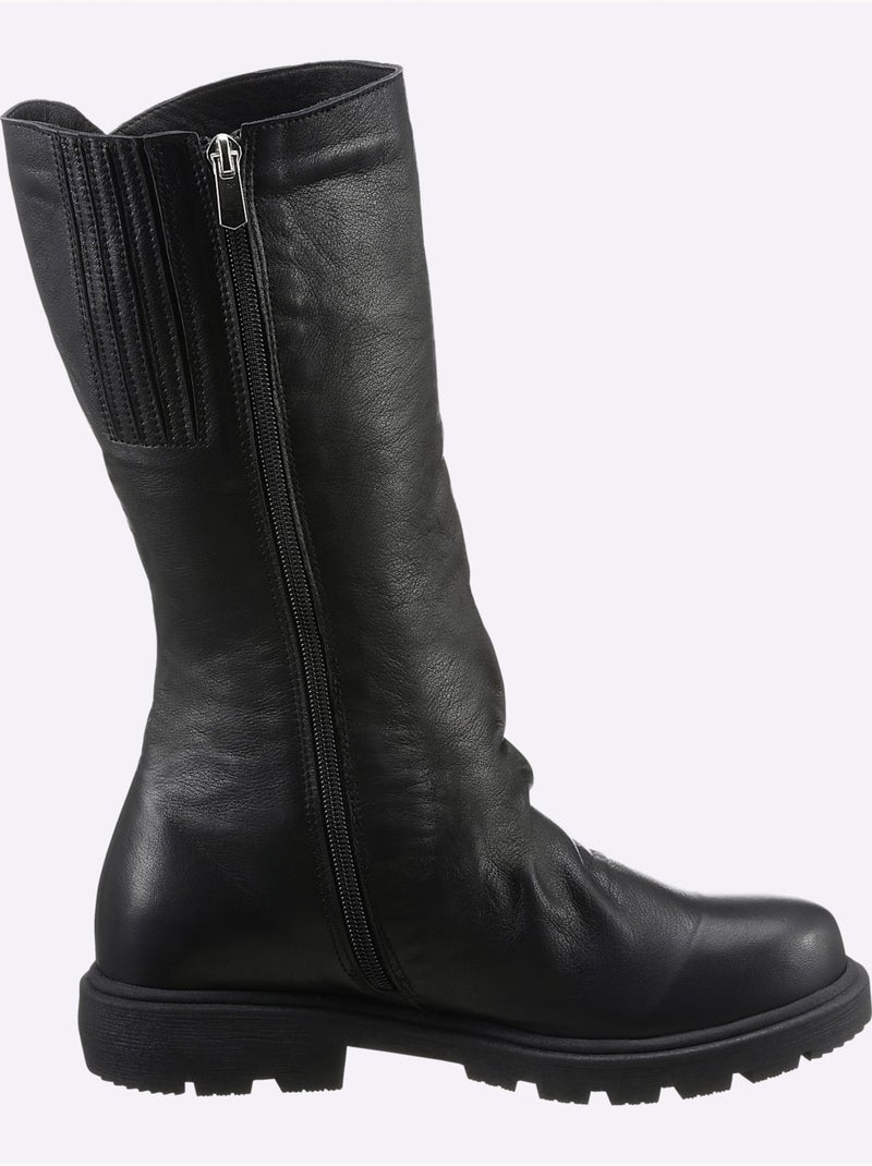 Bottes Cuir Nappa De Vache - Taille Standard - Helline Noir - Kiabi