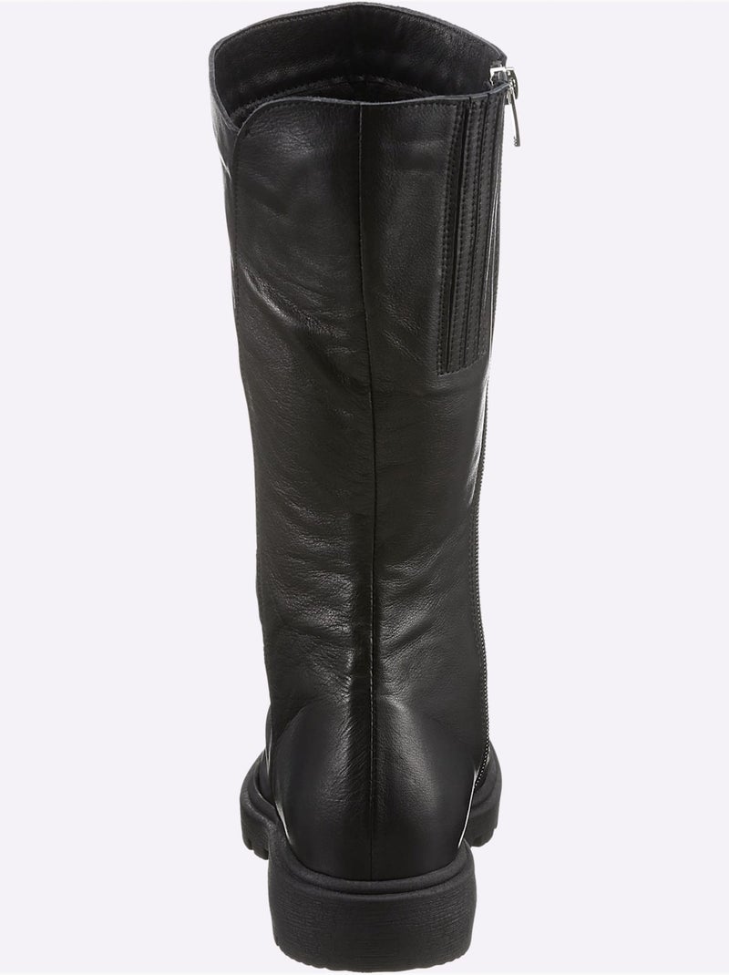 Bottes Cuir Nappa De Vache - Taille Standard - Helline Noir - Kiabi