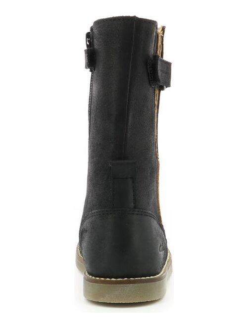 Bottes Fille Rock & Joy Noires Avec Poche - Simili Cuir - Taille 12,5 à 3 - Neuf Avec Boîte