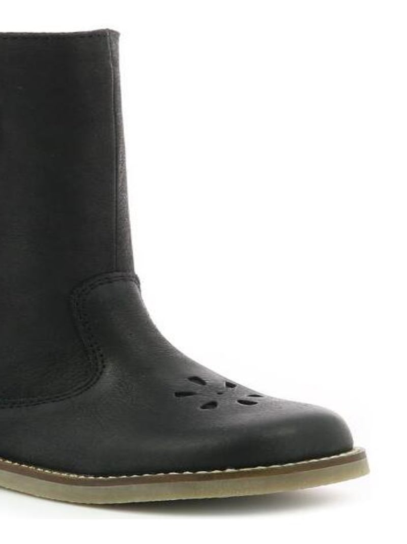 Bottes Cuir Sidelia Noir - Kiabi