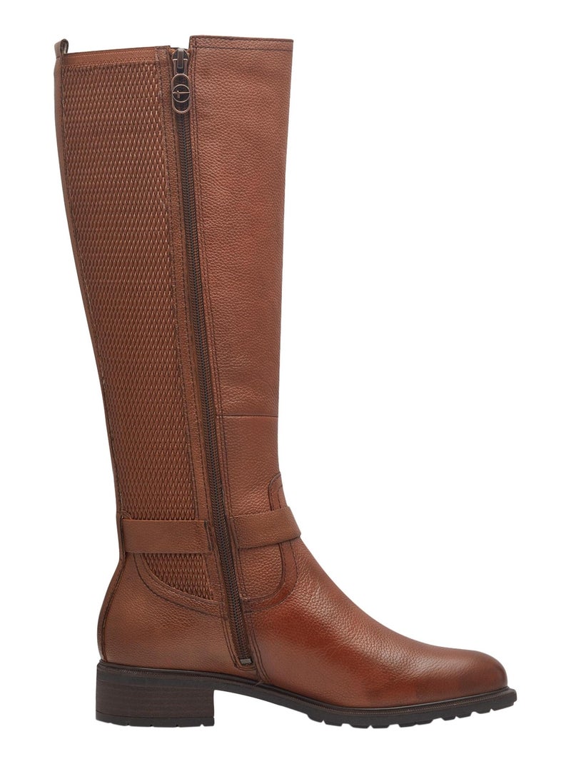 Bottes Cuir Tamaris Marron - Kiabi