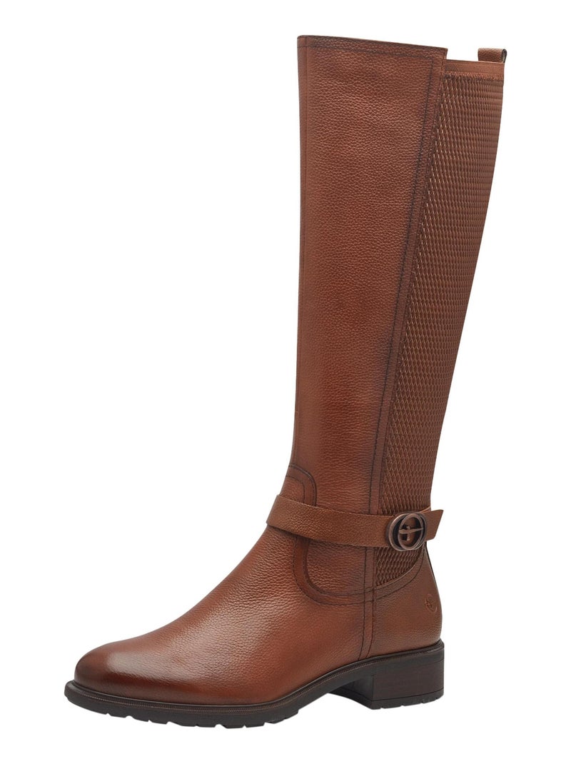 Bottes Cuir Tamaris Marron - Kiabi