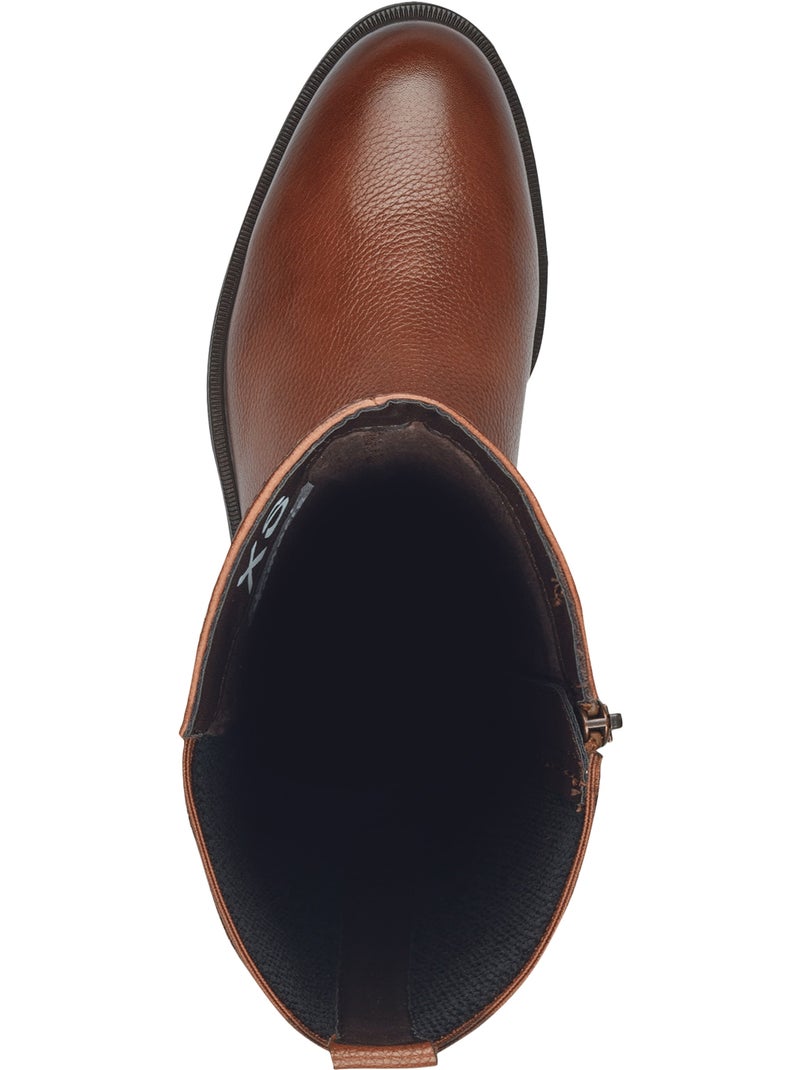 Bottes Cuir Tamaris Marron - Kiabi