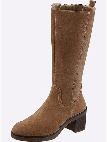 Bottes Cuir Velours De Vache. - Taille Standard - Helline