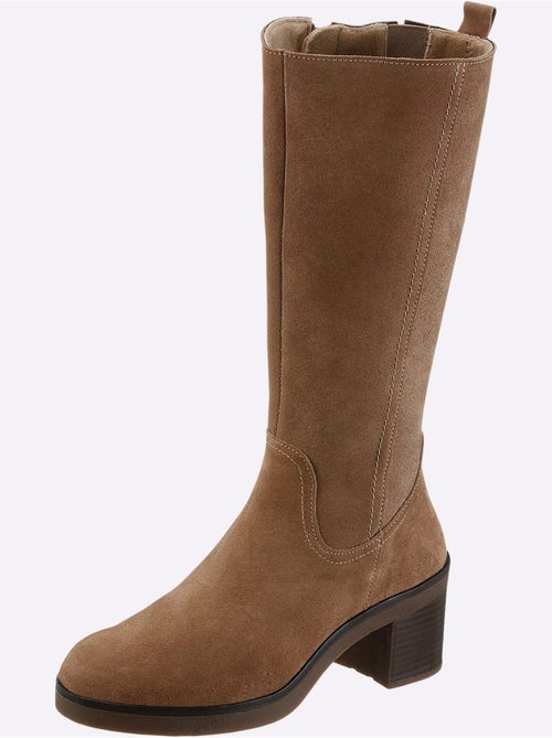 Bottes Cuir Velours De Vache. - Taille Standard - Helline - Kiabi