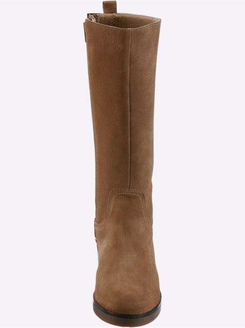 Bottes Cuir Velours De Vache. - Taille Standard - Helline - Kiabi