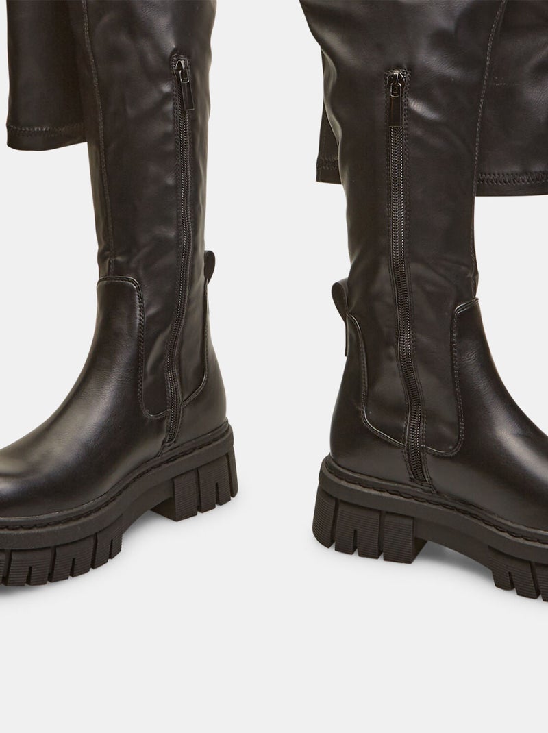 Bottes cuissardes effet cuir BATA Noir - Kiabi