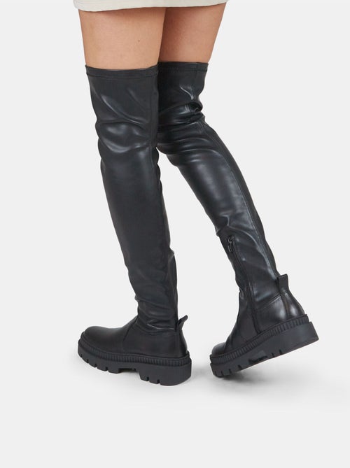 Bottes cuissardes en cuir avec semelle crantée BATA - Kiabi