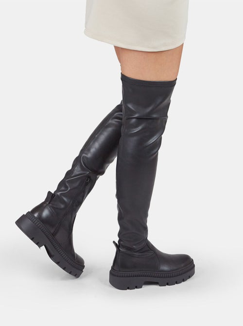 Bottes cuissardes en cuir avec semelle crantée BATA - Kiabi
