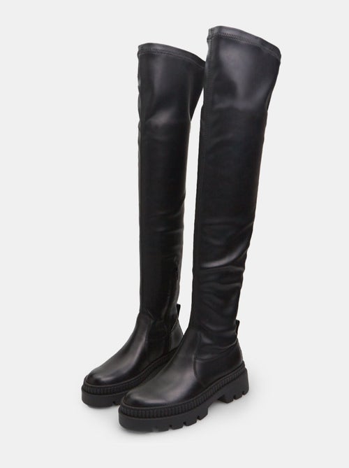 Bottes cuissardes en cuir avec semelle crantée BATA - Kiabi