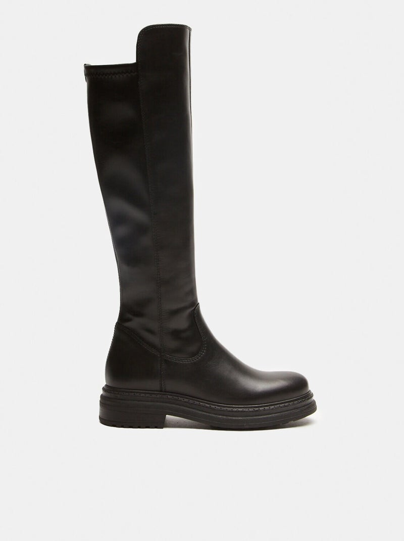 Bottes cuissardes en cuir BATA Noir - Kiabi