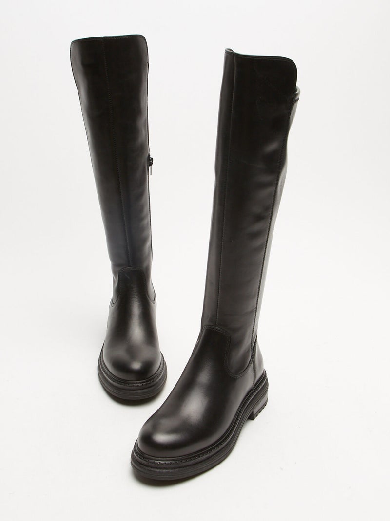 Bottes cuissardes en cuir BATA Noir - Kiabi