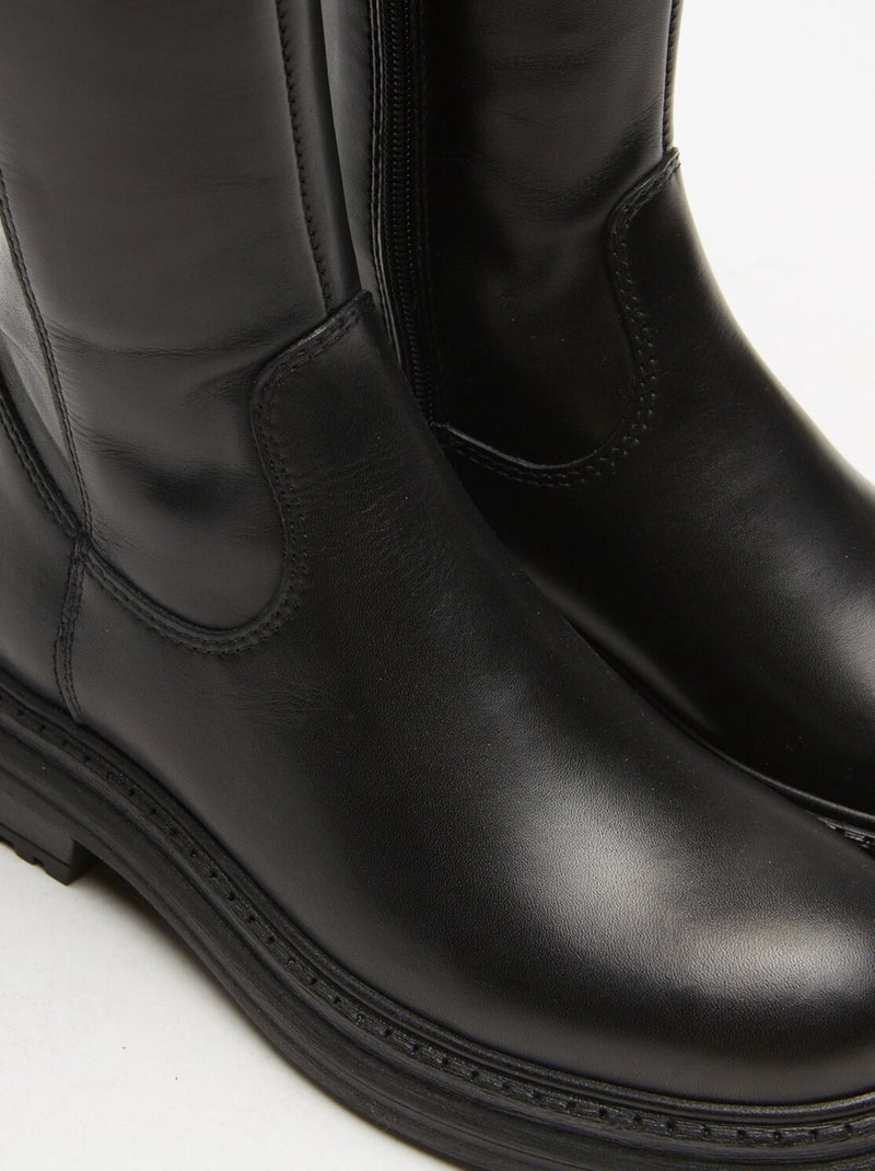 Bottes cuissardes en cuir BATA Noir - Kiabi