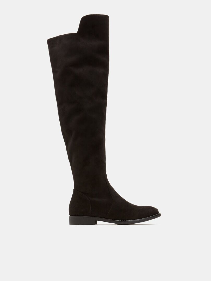 Bottes cuissardes en cuir velours BATA Noir - Kiabi