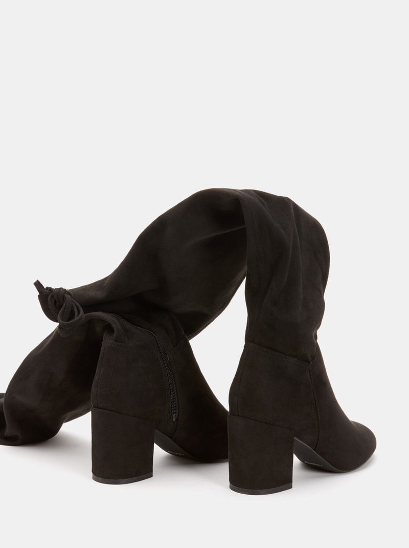 bottes cuissardes en cuir velours BATA Noir - Kiabi