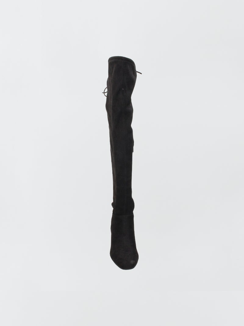 Bottes cuissardes en suédine Noir - Kiabi