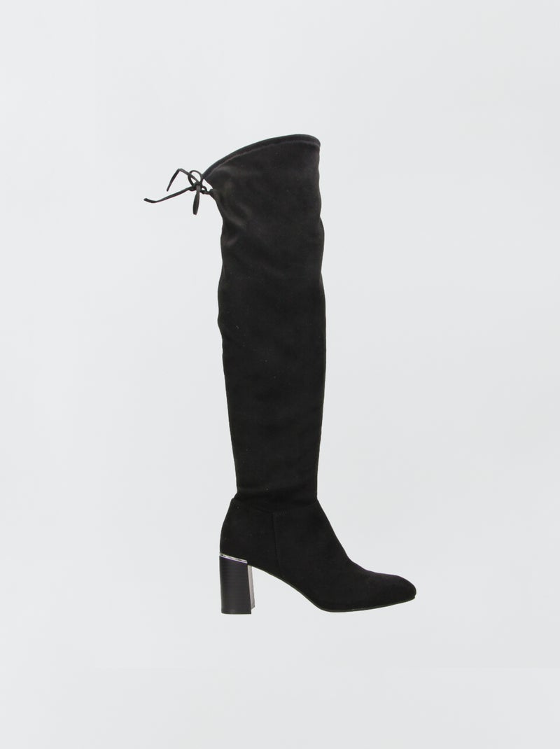 Bottes cuissardes en suédine Noir - Kiabi