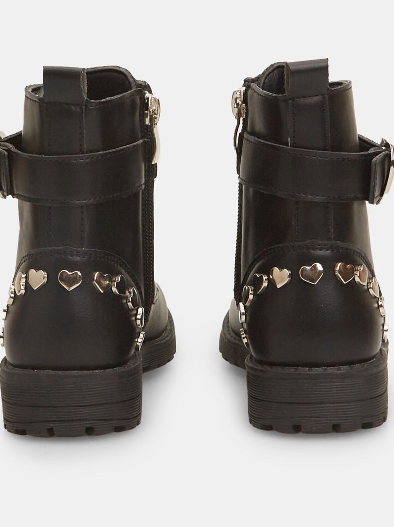 Bottes de avec des cœurs BATA Noir - Kiabi