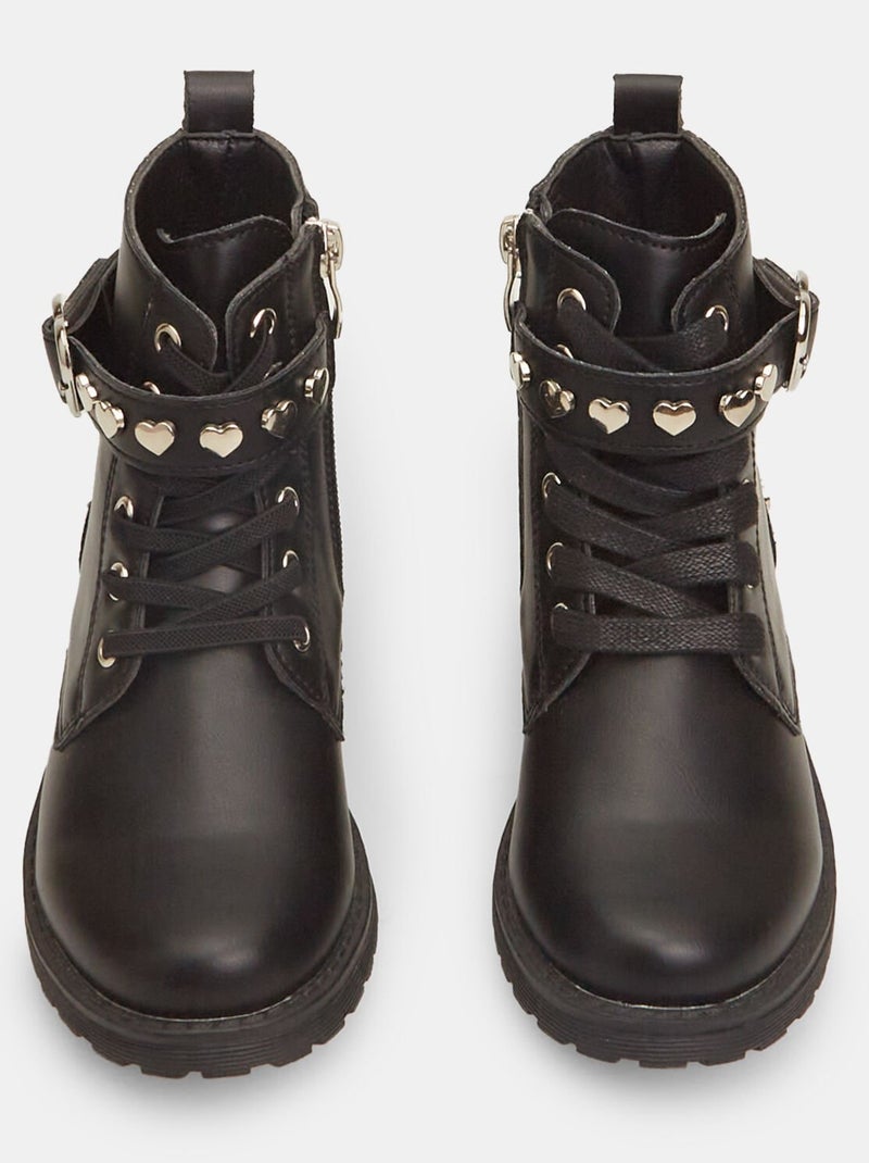 Bottes de avec des cœurs BATA Noir - Kiabi
