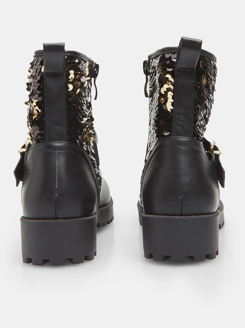Bottes de cheville avec paillettes BATA Noir - Kiabi