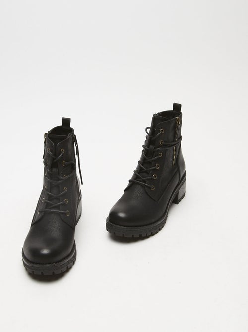 Bottes de combat avec zip latéral BATA - Kiabi