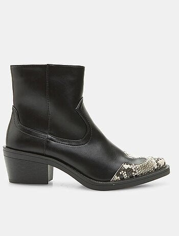 Bottes de cowboy avec talon et bout imprimé python BATA