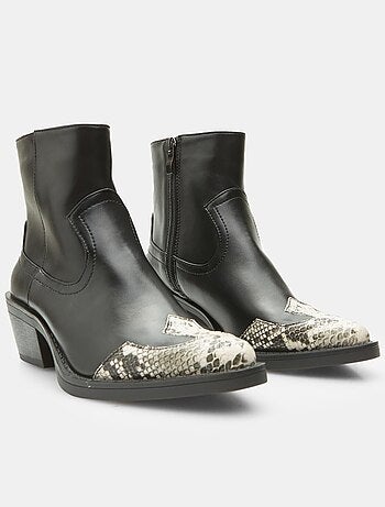 Bottes de cowboy avec talon et bout imprimé python BATA