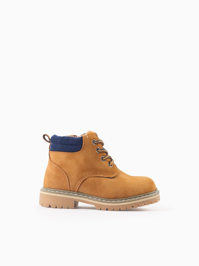 Bottes de Montagne avec des Lacets et Fermeture Éclair Beige foncé - Kiabi