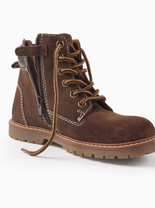 Bottes de montagne en daim à lacets - Kiabi