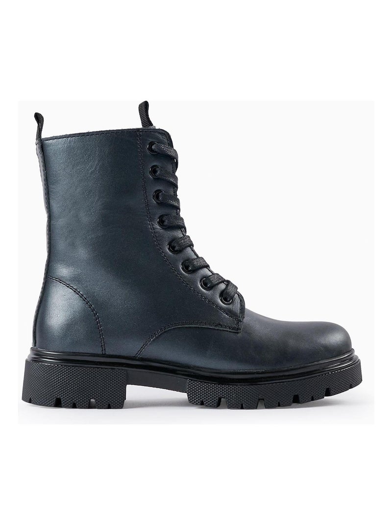 Bottes de motard en cuir pour fille   GIRLS N' ROSES Noir - Kiabi