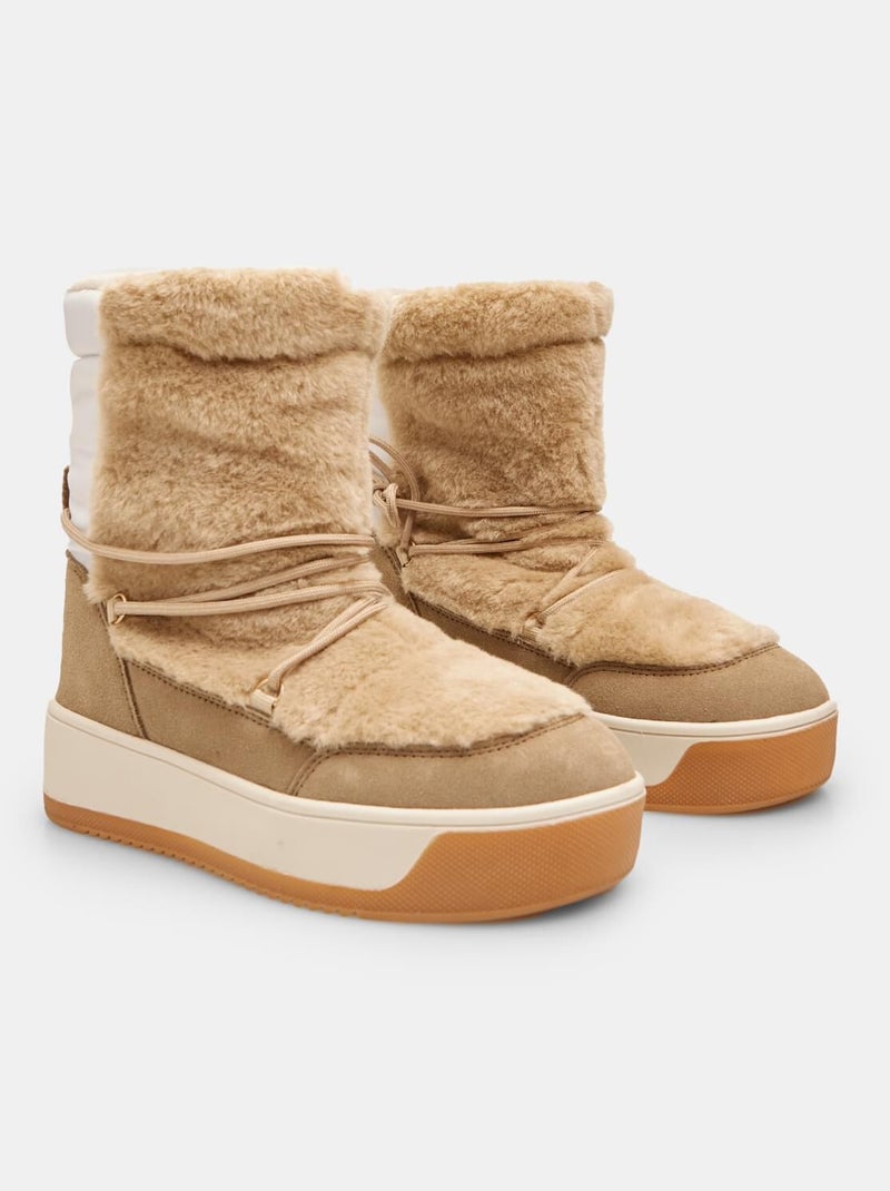 Bottes de neige poilues WEINBRENNER BATA Beige - Kiabi