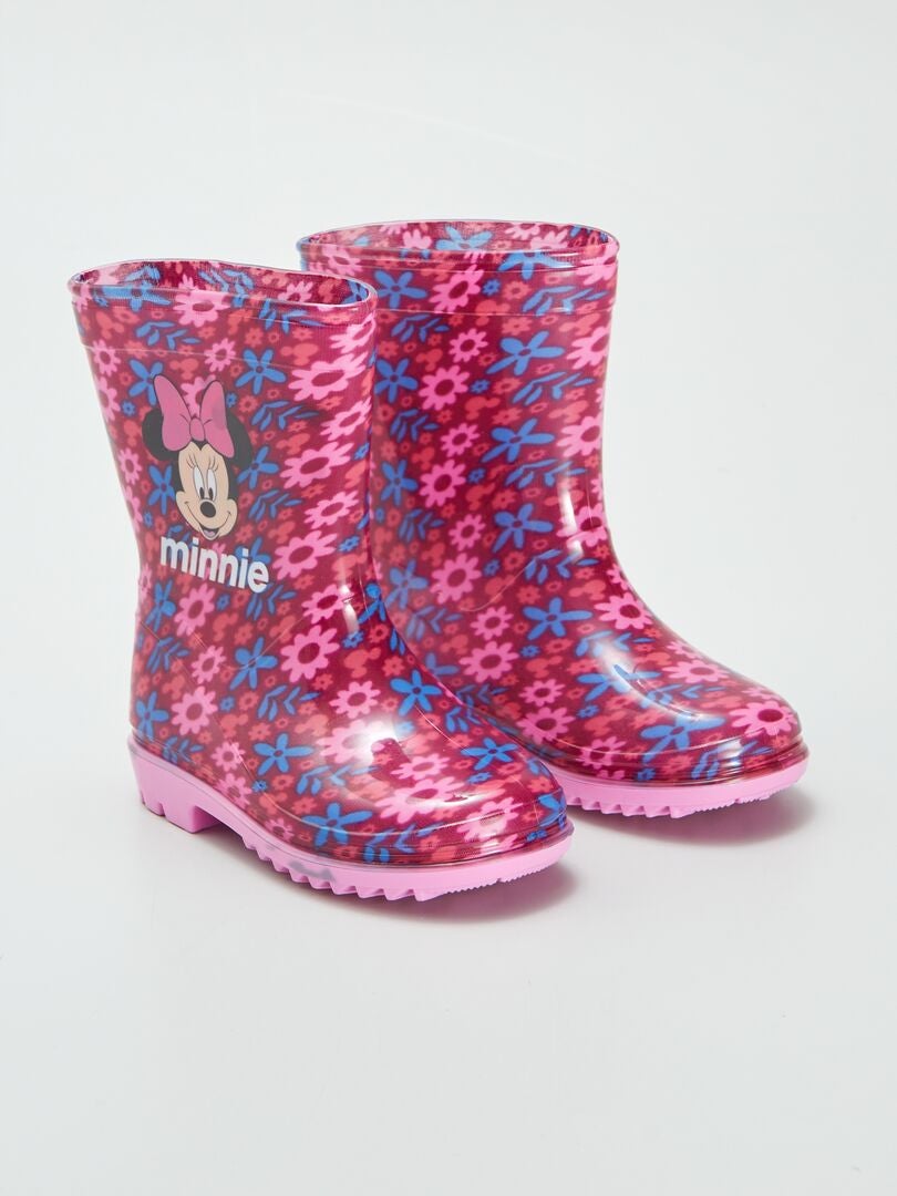 Bottes de pluie à fleurs 'Minnie' Rose - Kiabi